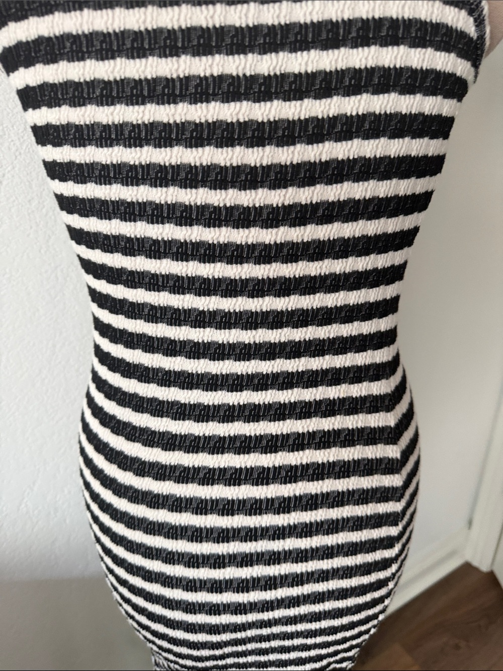See You Monday Black and White Striped Sleeveless Maxi Dress - Picture 6 of 7
